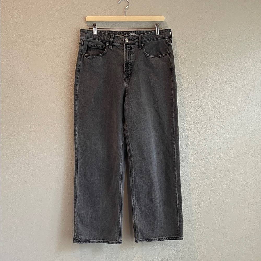 Old Navy Sky-High Wide Leg Jeans in Charcoal